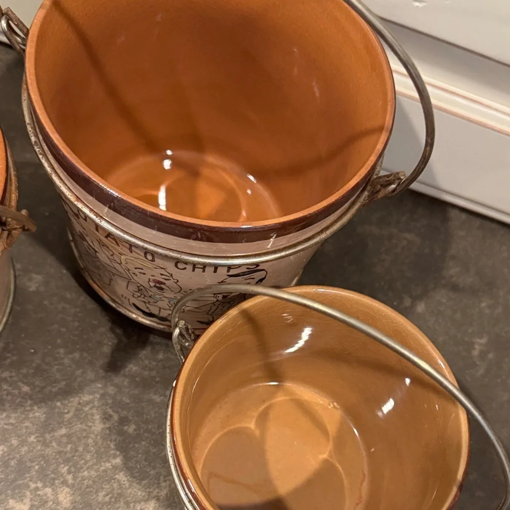 Vintage 1950’s-60’s Snack Buckets Set
